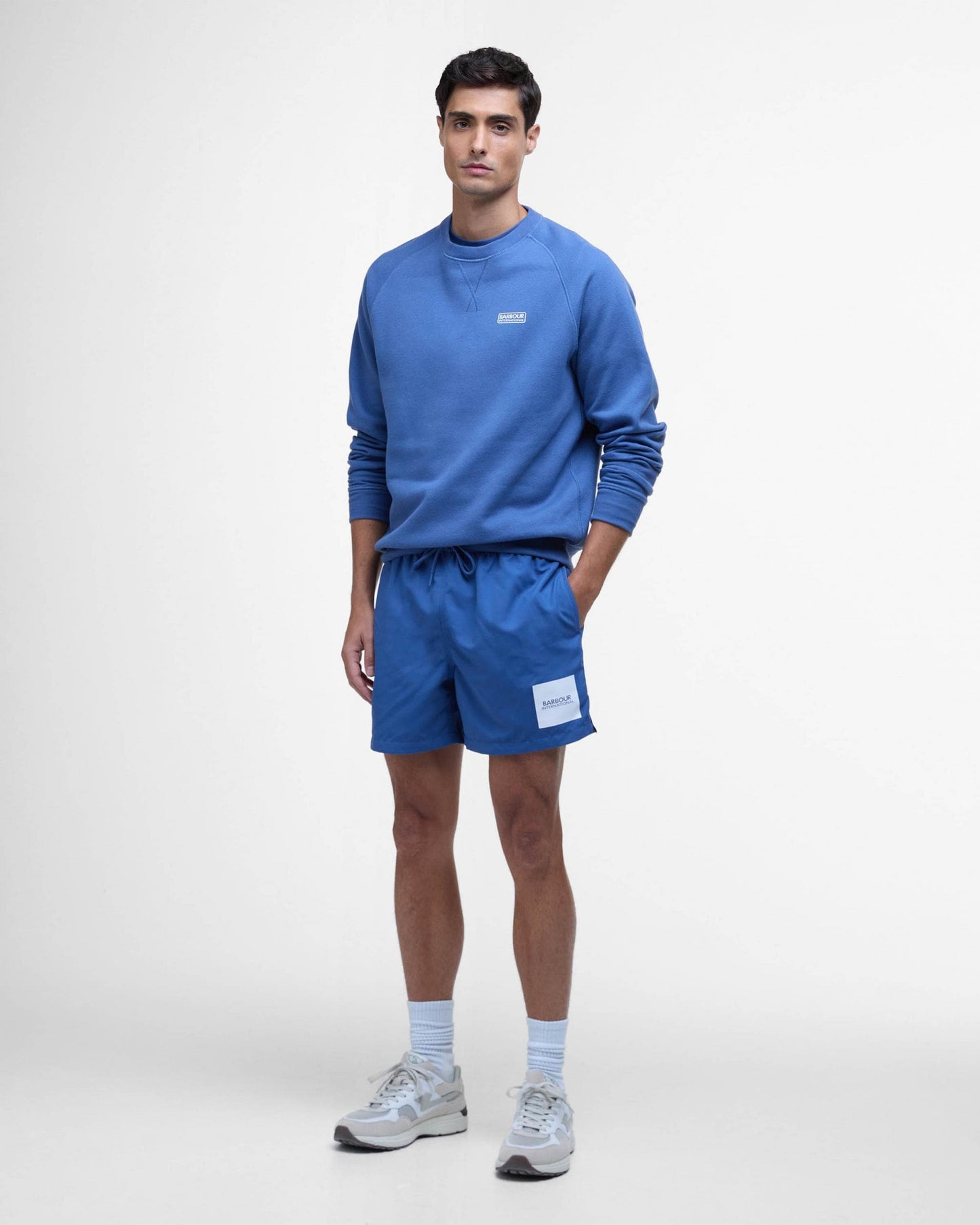 Barbour International Essential Crew Mens Sweatshirt - North Sea Blue