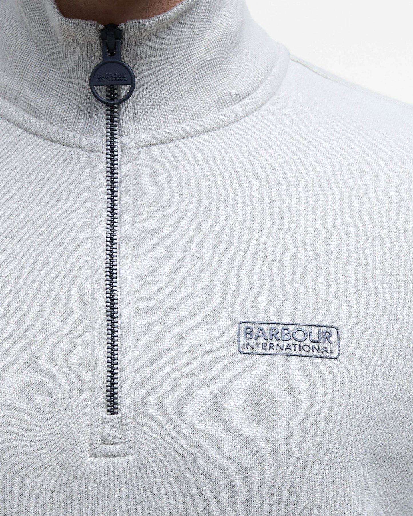 Barbour International Essential Half-Zip Mens Sweatshirt - Concrete