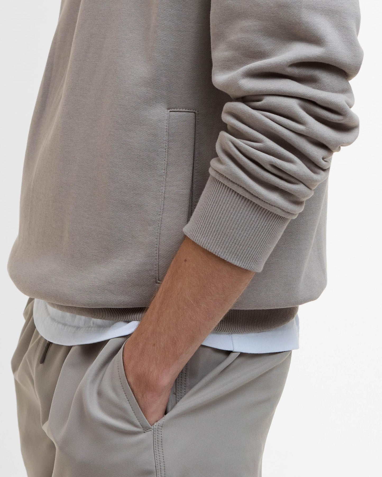 Barbour International Outline Mens Funnel Neck Sweatshirt - Concrete