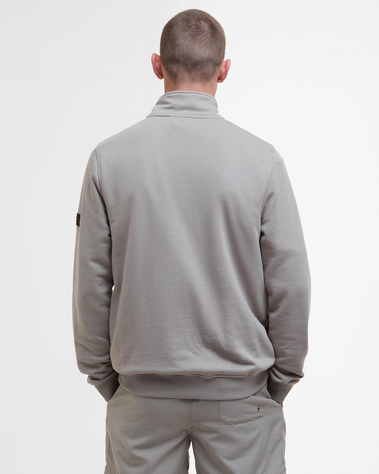 Barbour International Outline Mens Funnel Neck Sweatshirt - Concrete