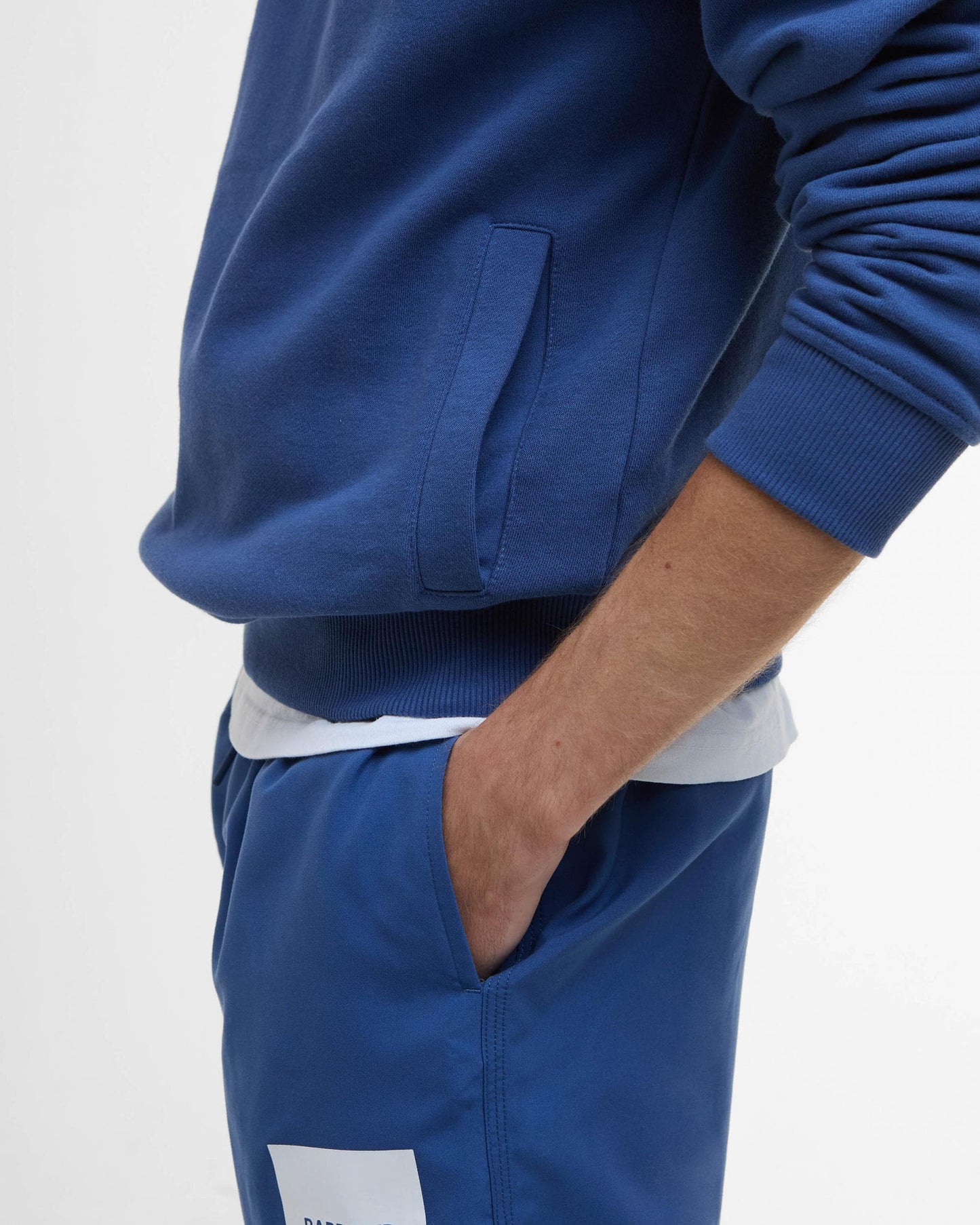 Barbour International Outline Mens Funnel Neck Sweatshirt - North Sea Blue