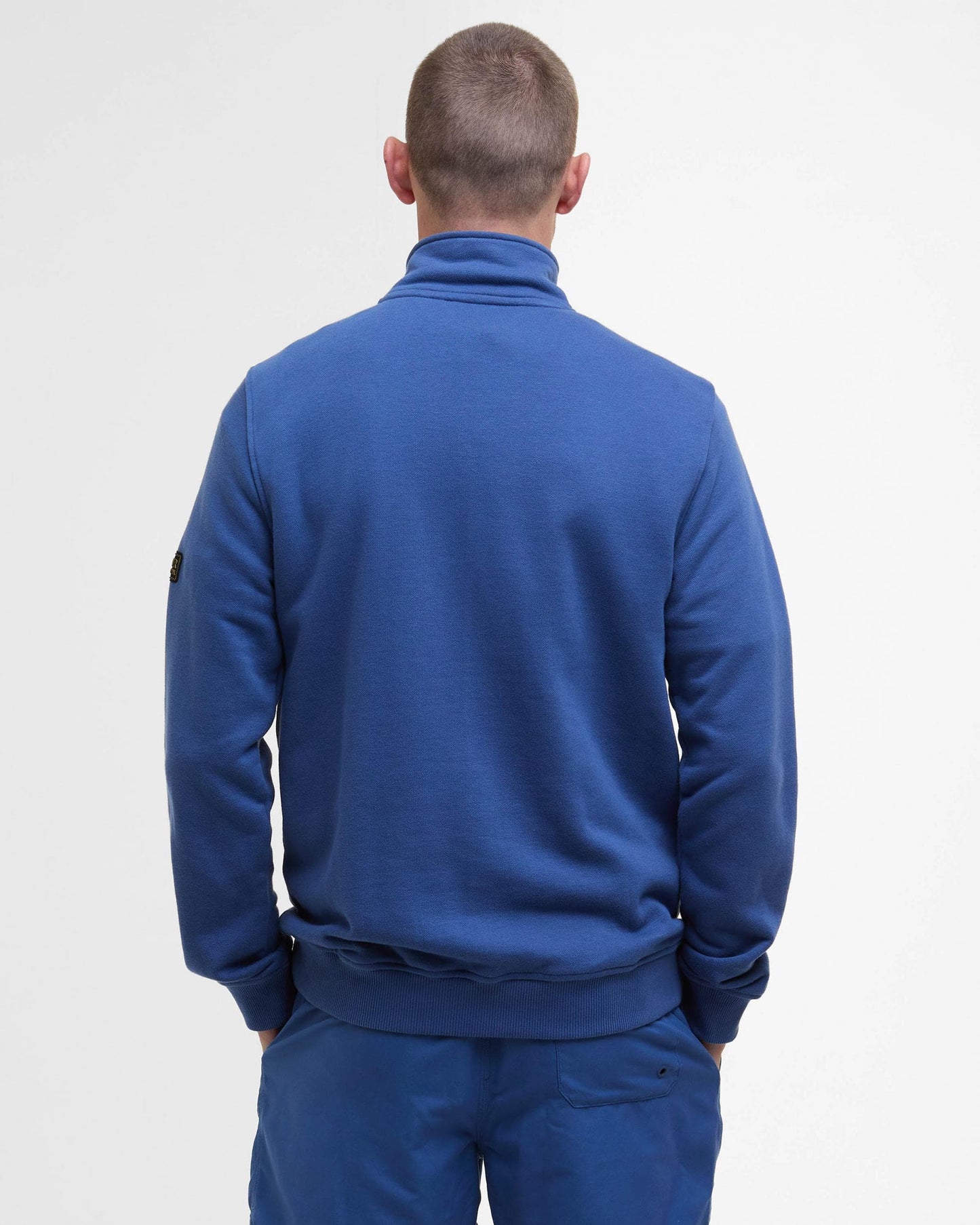 Barbour International Outline Mens Funnel Neck Sweatshirt - North Sea Blue