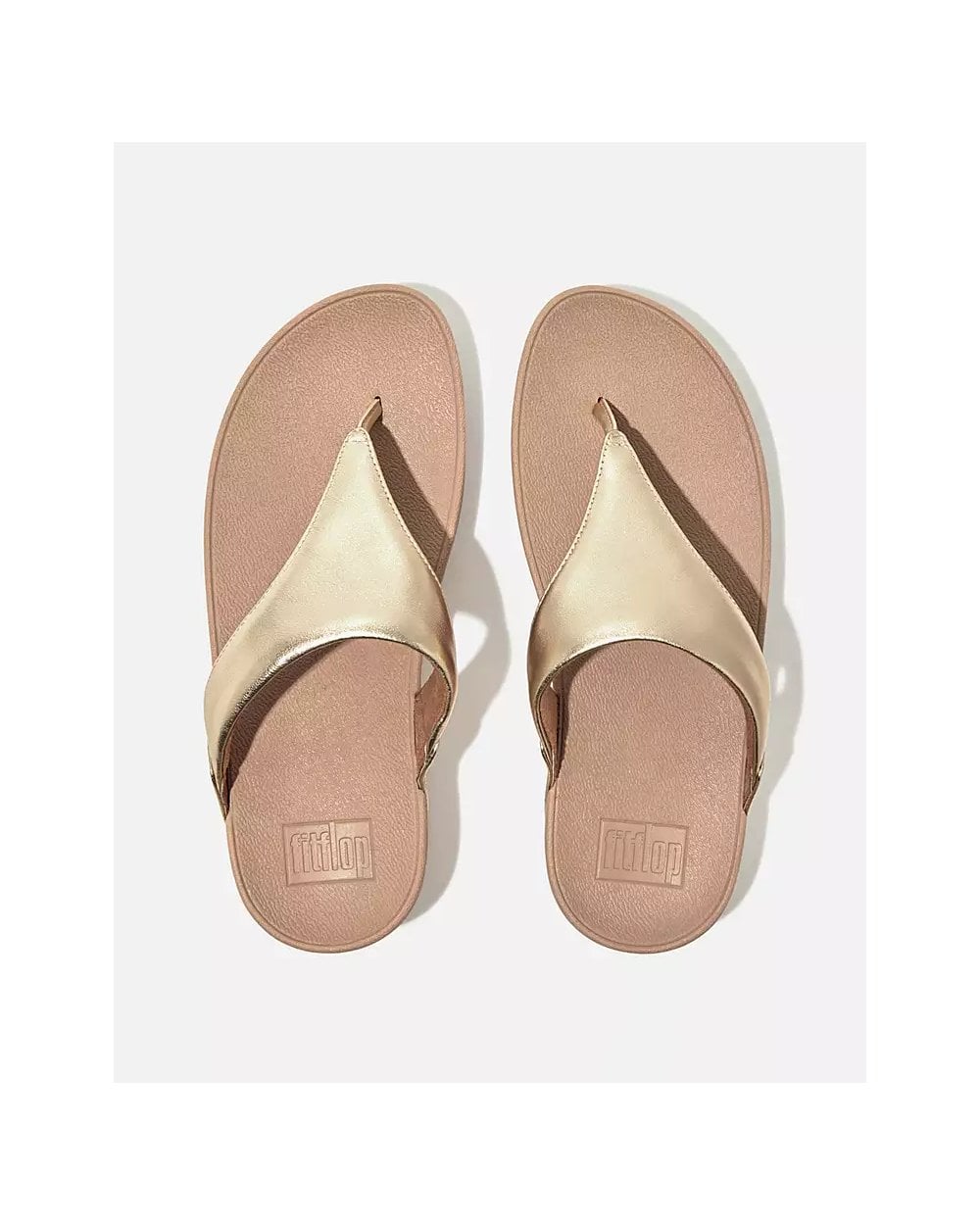 Fitflop Lulu Leather Toepost Womens Flip-Flop - Platino 675