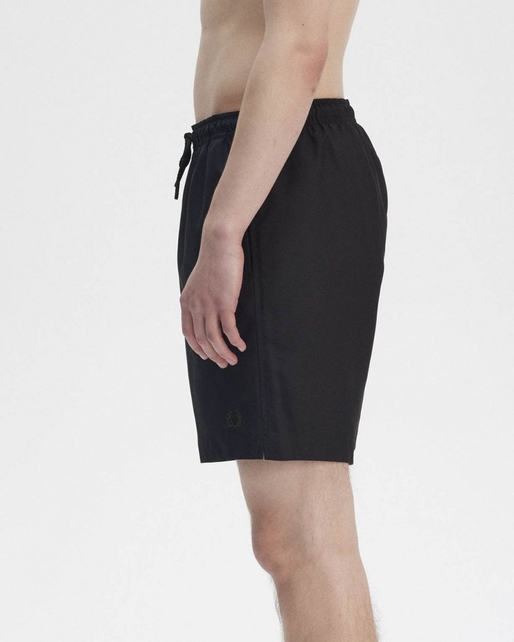 Fred Perry Mens Classic Swim Shorts - Black/Court Green Y43