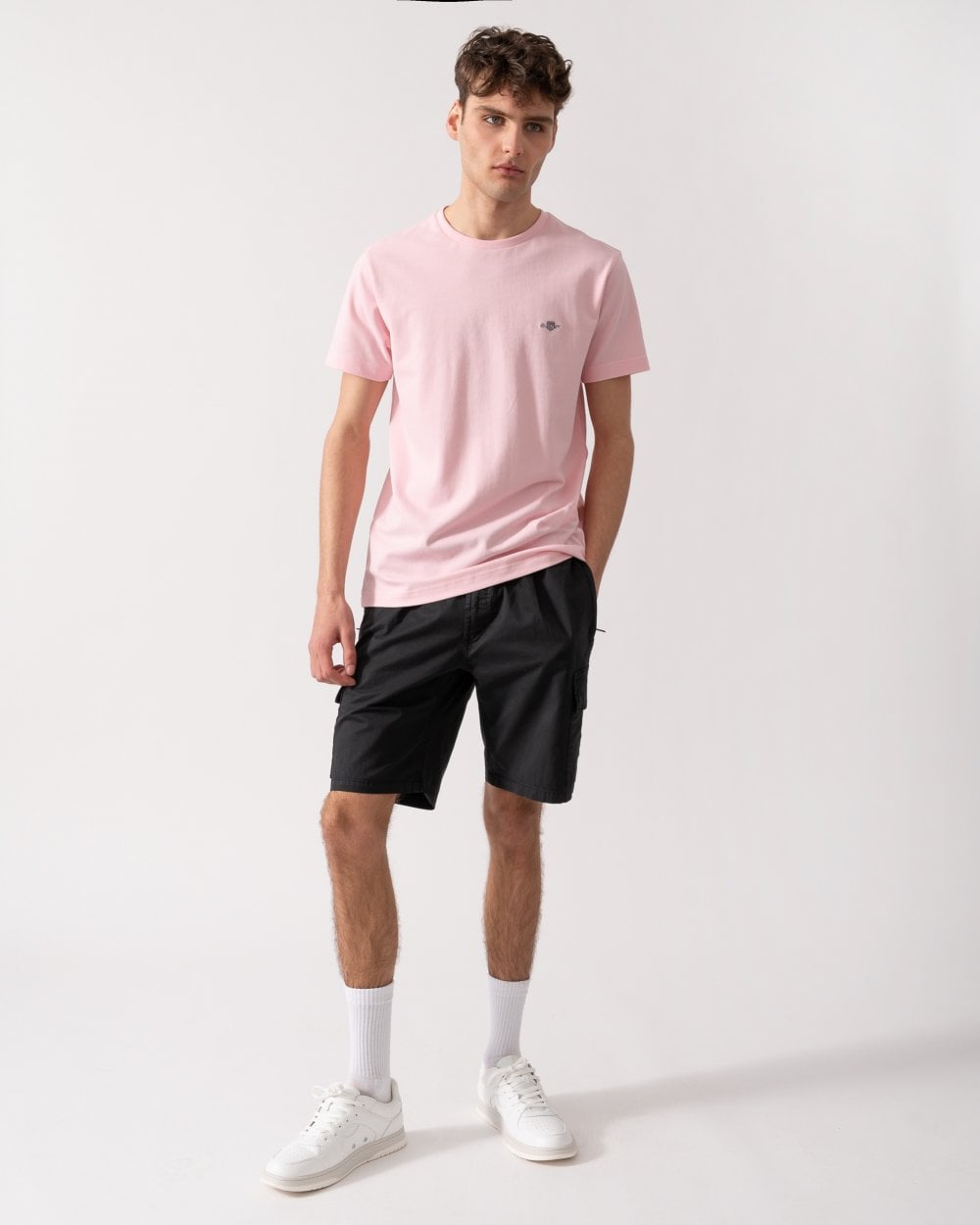 GANT Mens Slim Pique Short Sleeve T-Shirt - 637 California Pink