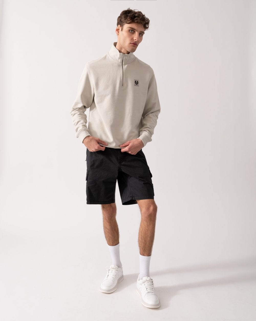 Belstaff Quarter Zip Sweatshirt - Stone Beige