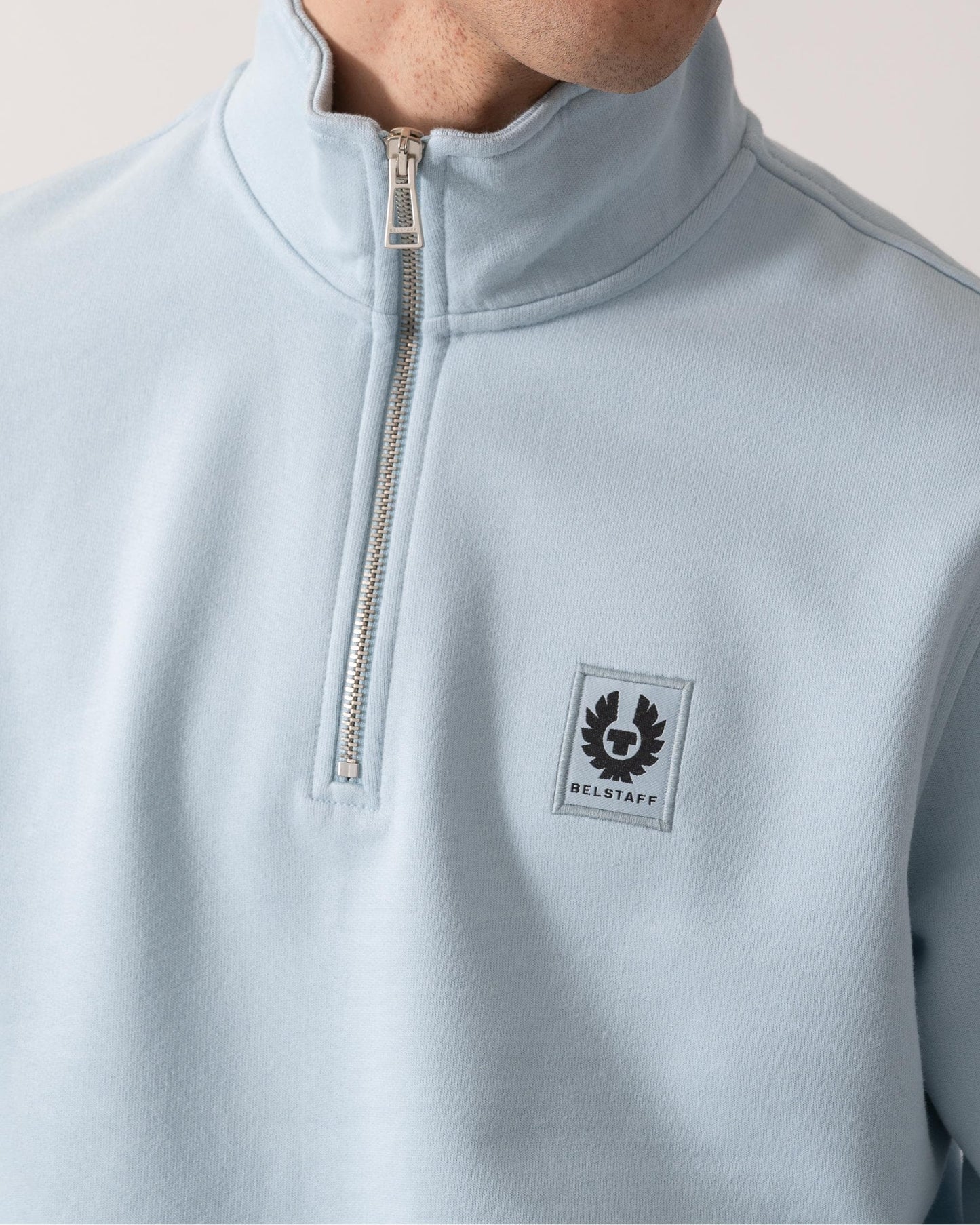 Belstaff Quarter Zip Sweatshirt - Sky Blue