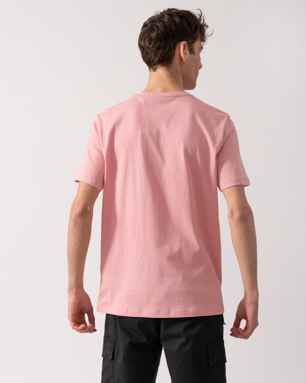 BOSS Orange Tales Mens Cotton-Jersey T-shirt With Logo Patch - Open Pink 694
