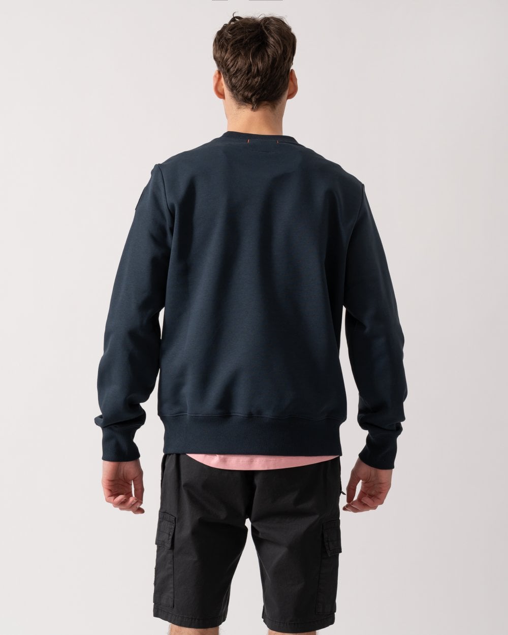 Parajumpers K2 Mens Crew Neck Sweatshirt with Logo Patch - Blue Navy 0316