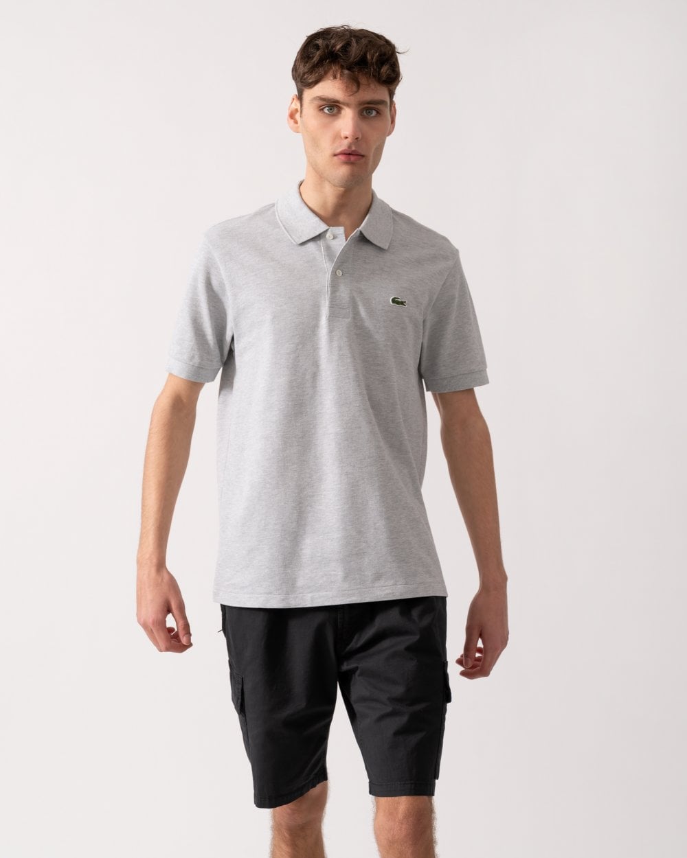 Lacoste Classic Fit L.12.12 Mens Short Sleeve Polo Shirt - Silver Chine CCA