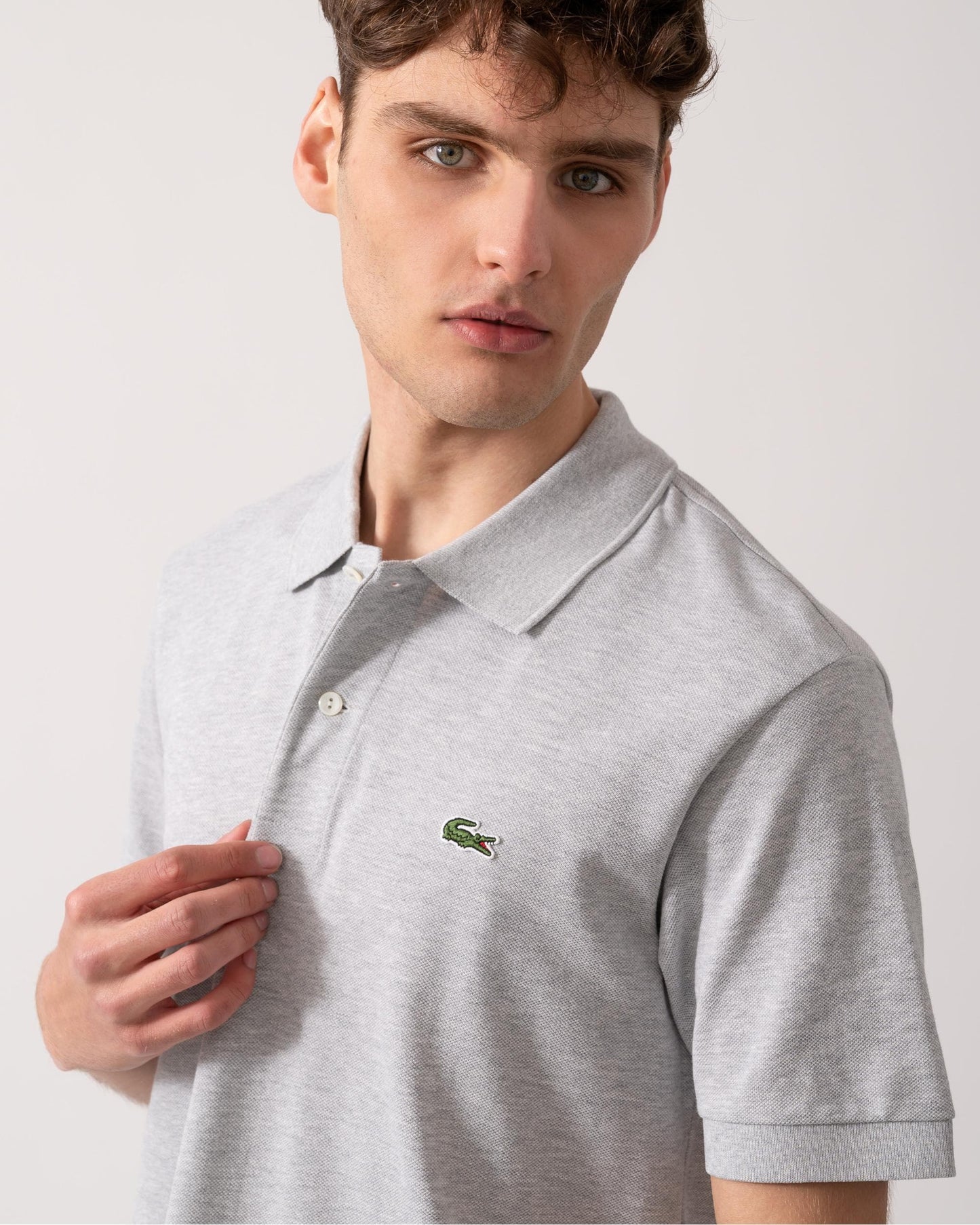 Lacoste Classic Fit L.12.12 Mens Short Sleeve Polo Shirt - Silver Chine CCA