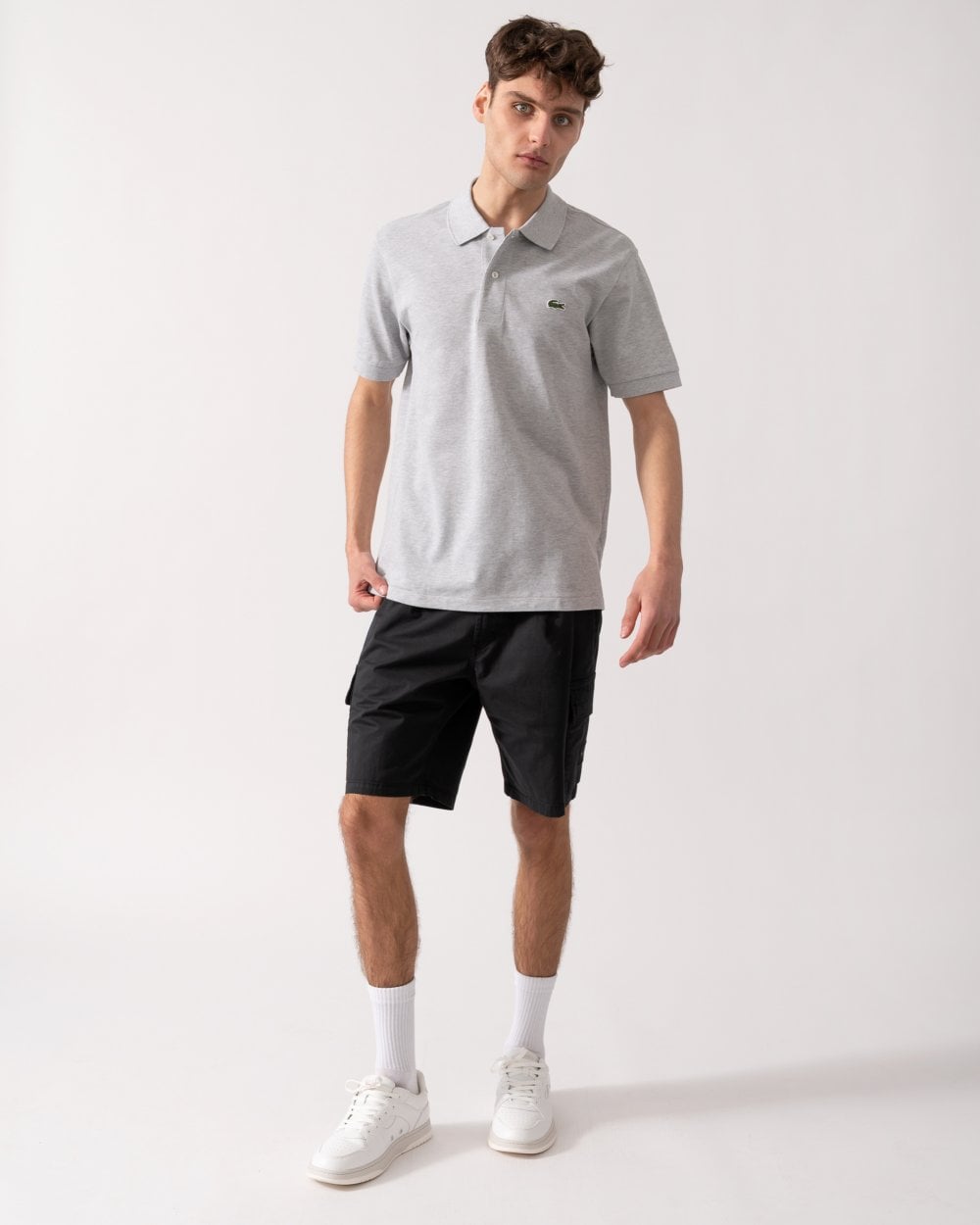 Lacoste Classic Fit L.12.12 Mens Short Sleeve Polo Shirt - Silver Chine CCA