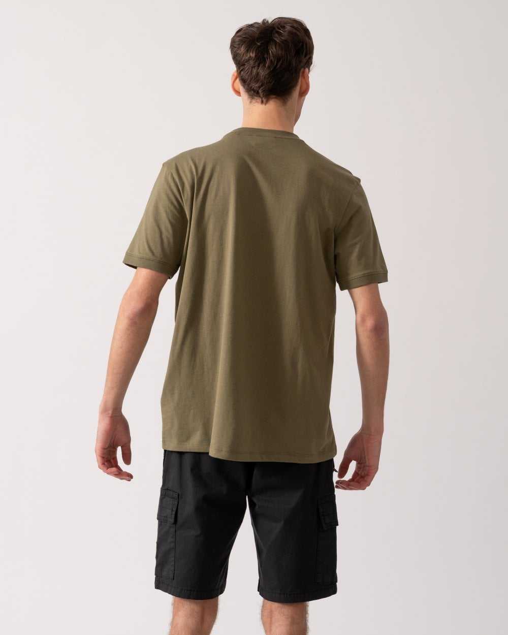 HUGO Diragolino212 Label Logo Mens T-Shirt - Open Green 389