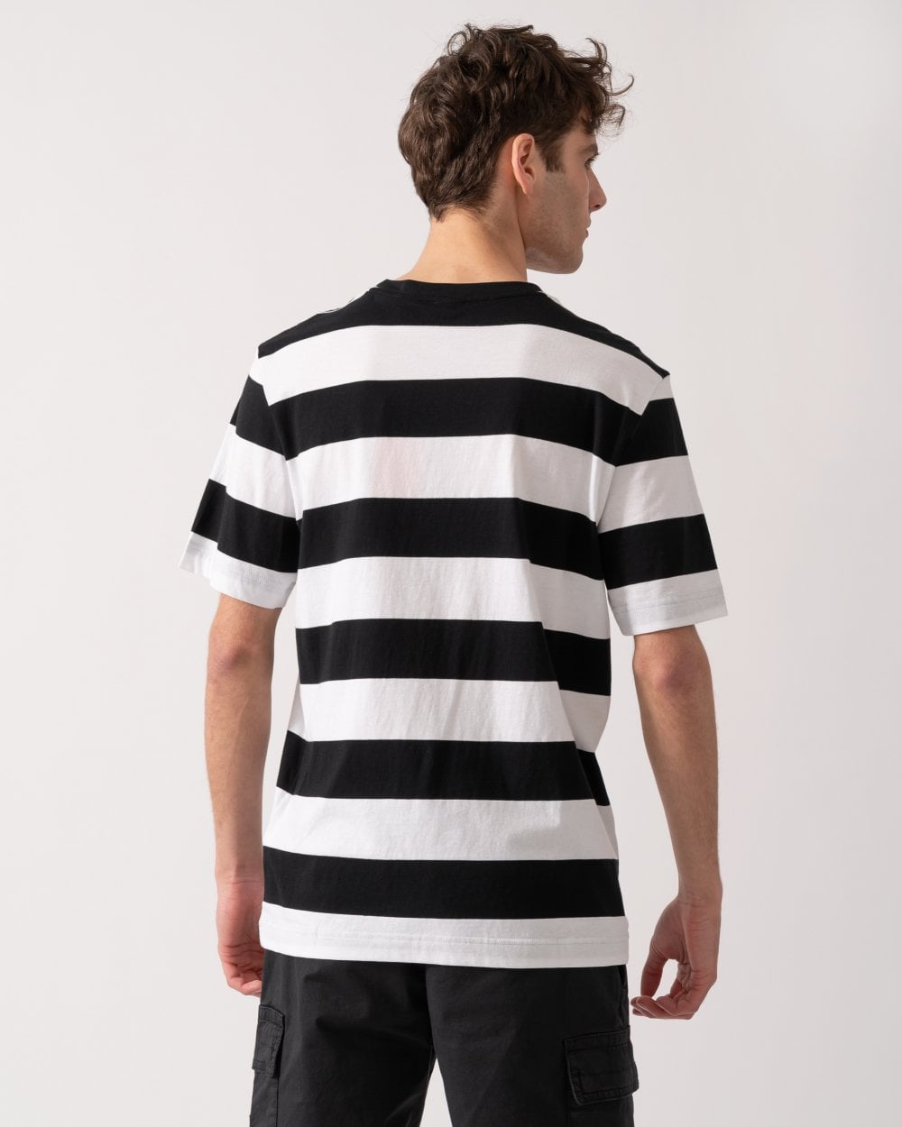 BOSS Orange Tales Stripe Mens T-Shirt - Black 001