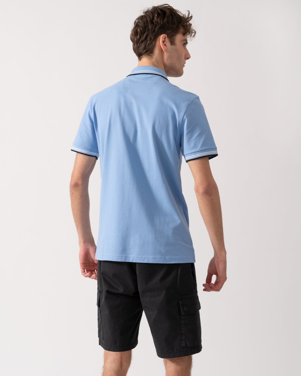 BOSS Green Paul Mens Short Sleeve Polo Shirt With Contrast Tipping - Bright Blue 430