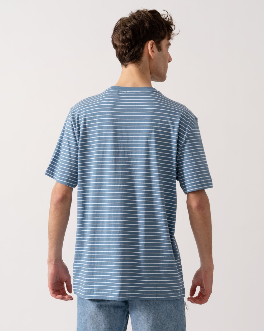 BOSS Orange Tales Stripe Mens T-Shirt - Open Blue 462