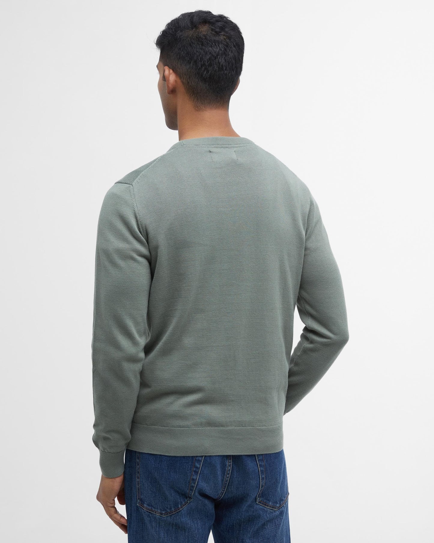 Barbour Pima Cotton Mens Crew Sweatshirt - Agave Green