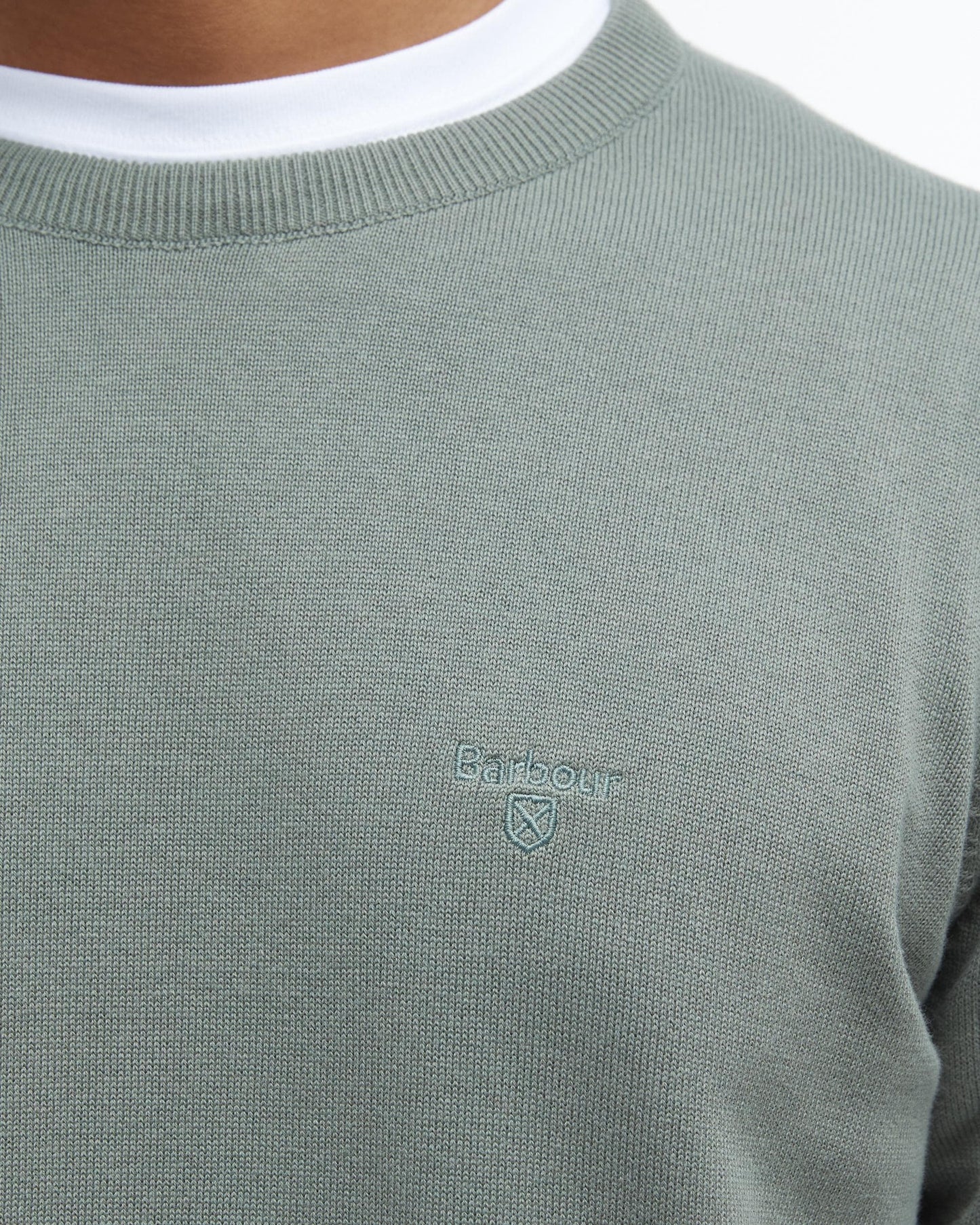 Barbour Pima Cotton Mens Crew Sweatshirt - Agave Green