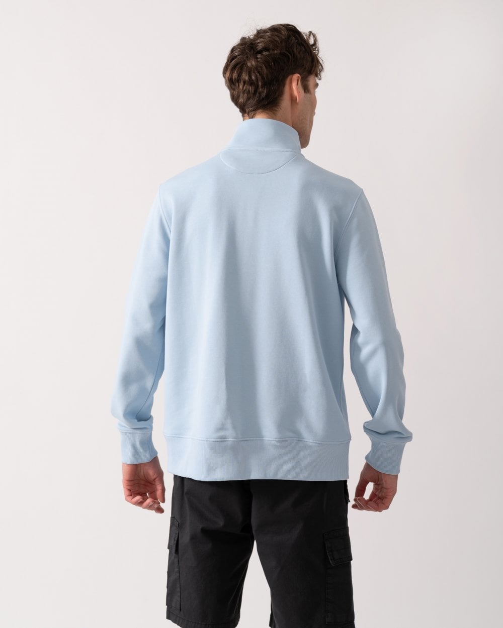 GANT Mens Regular Fit Shield Logo Half Zip Sweatshirt - 457 Fresh Blue
