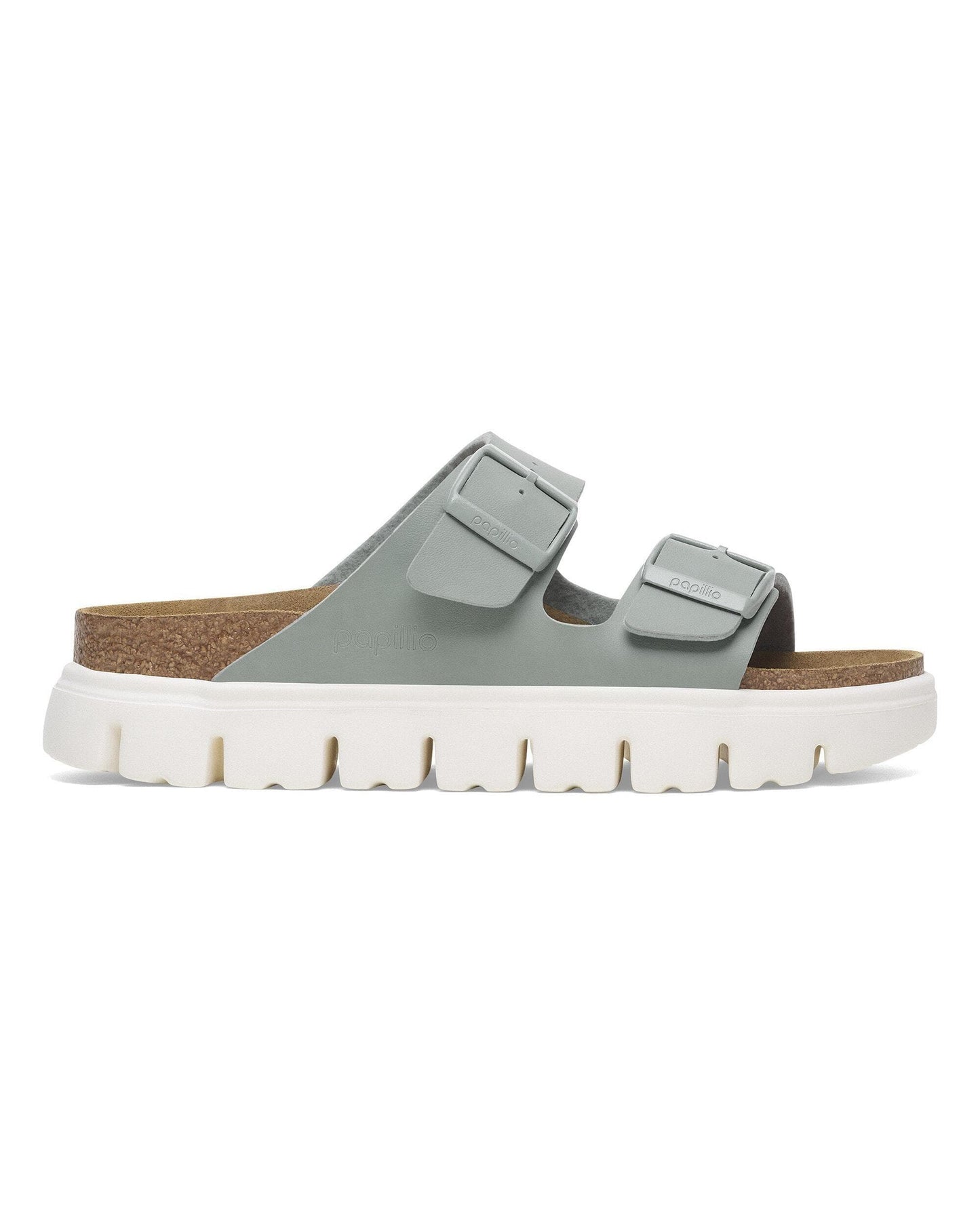Birkenstock Papillio Arizona Chunky Womens Birko-Flor Sandals - Pure Sage/White