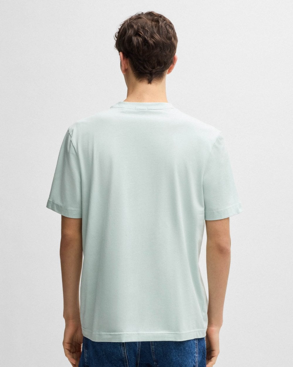 BOSS Orange TChup Mens Crew Neck Small Logo T-Shirt - Open Blue 474