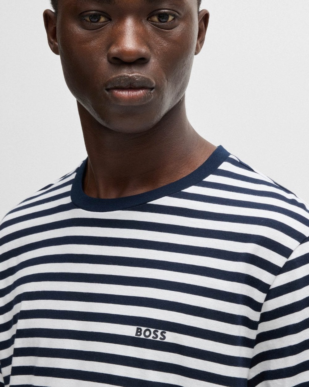 BOSS Orange Tales Stripe Mens T-Shirt - White 100