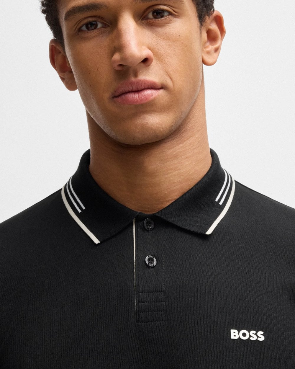 BOSS Green Paul Mens Short Sleeve Polo Shirt With Contrast Tipping - Black 007