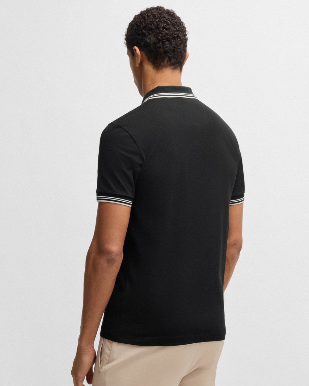 BOSS Green Paul Mens Short Sleeve Polo Shirt With Contrast Tipping - Black 007