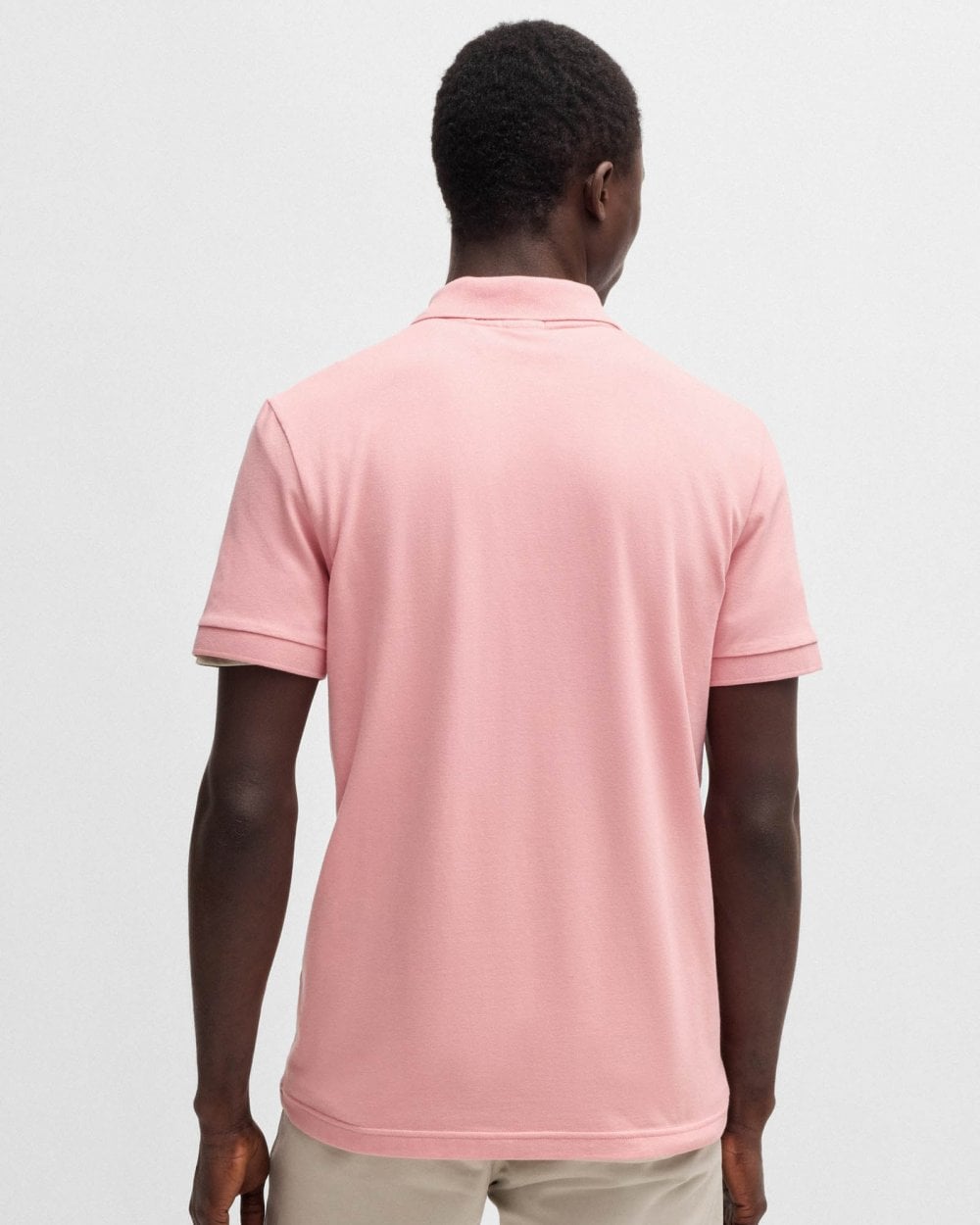 BOSS Orange Passenger Mens Stretch-Cotton Slim-Fit Polo Shirt with Logo Patch - Open Pink 694