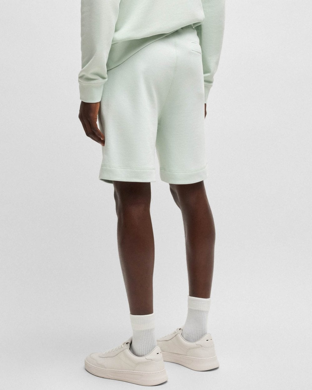 BOSS Orange Sewalk Mens Cotton-Terry Shorts With Logo Badge - Open Blue 474