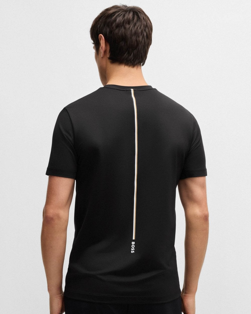 BOSS Green x Matteo Berrettini Mens Active T-Shirt in Moisture-Wicking Piqué - Black 001