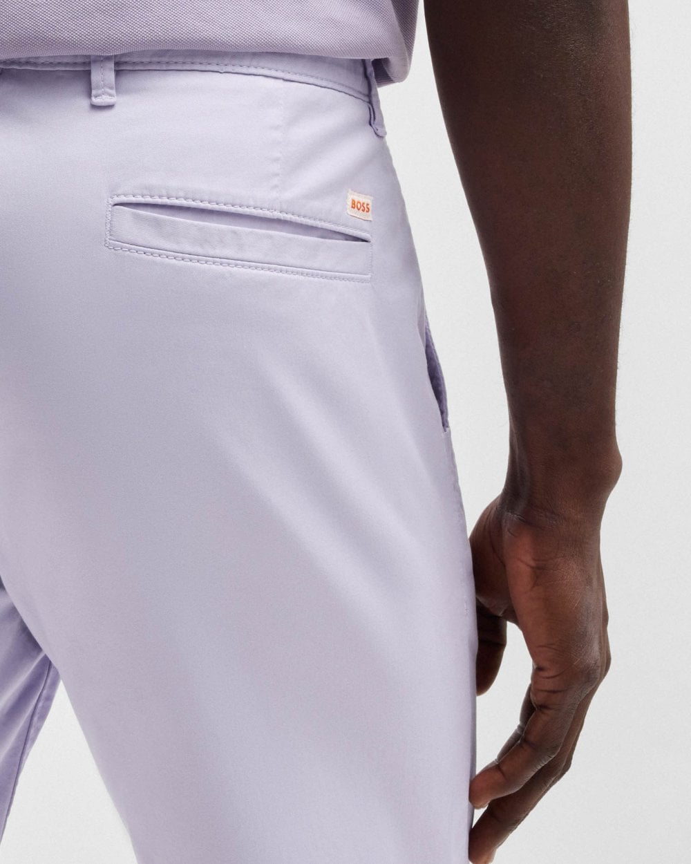 BOSS Orange Mens Slim Fit Chino Shorts in Stretch Cotton Twill - Open Purple 549