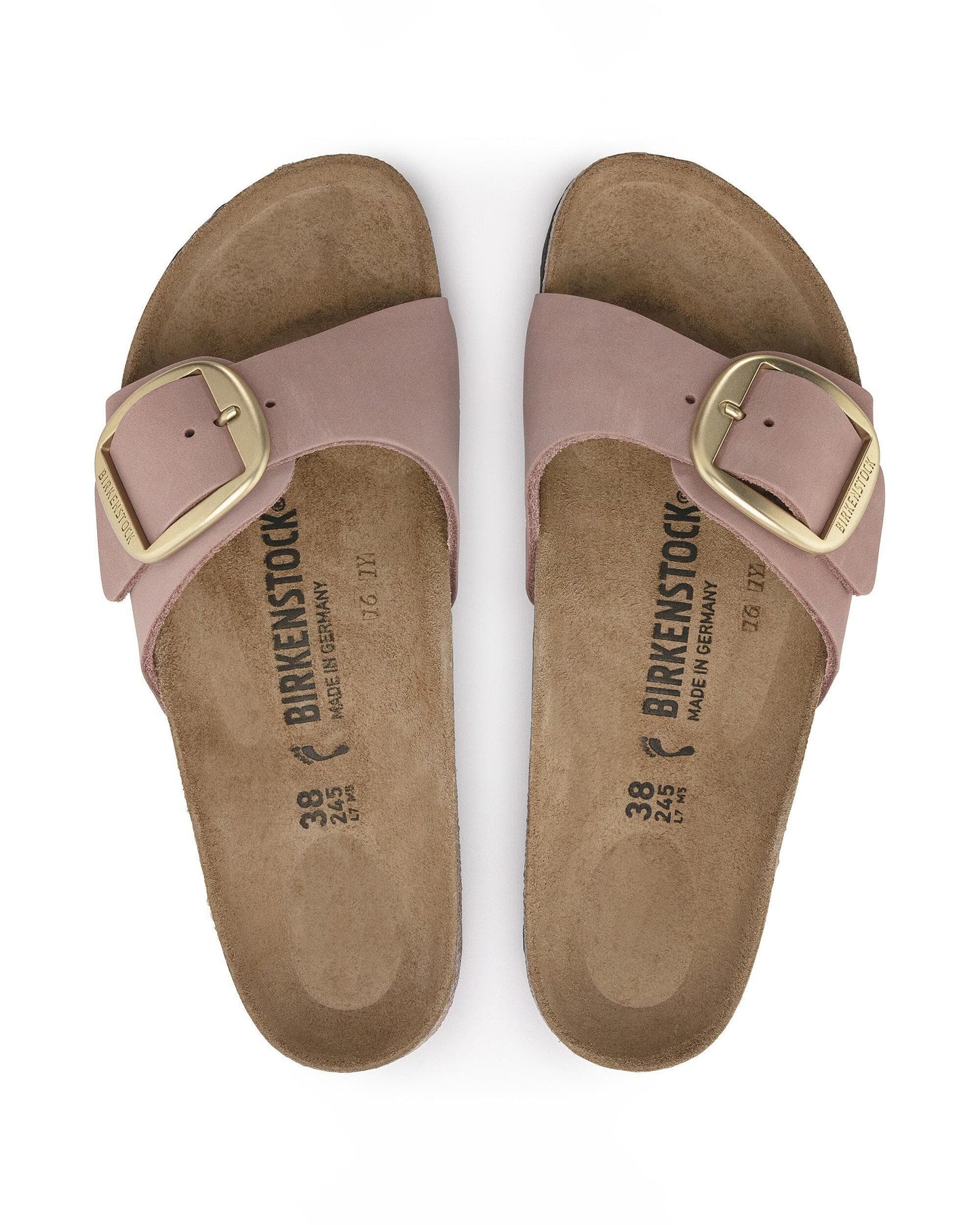 Birkenstock Madrid Big Buckle Womens Nubuck Leather Sandals - Old Rose