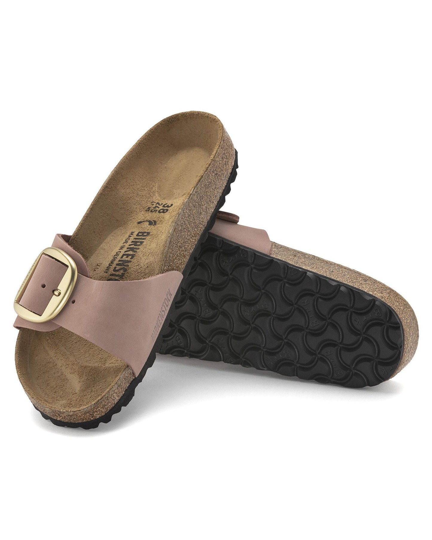 Birkenstock Madrid Big Buckle Womens Nubuck Leather Sandals - Old Rose