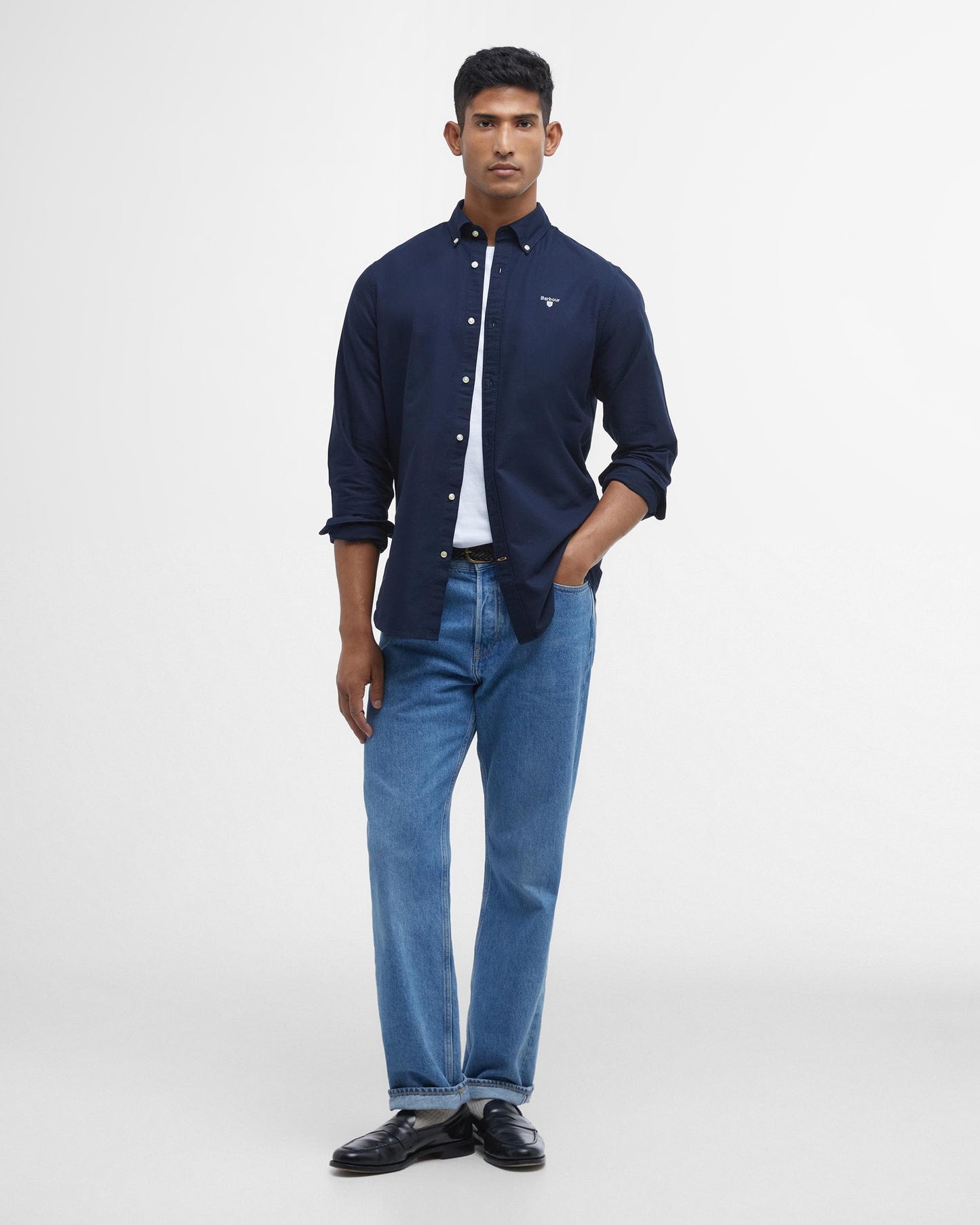 Barbour Oxtown Long Sleeve Mens Tailored Shirt - Navy