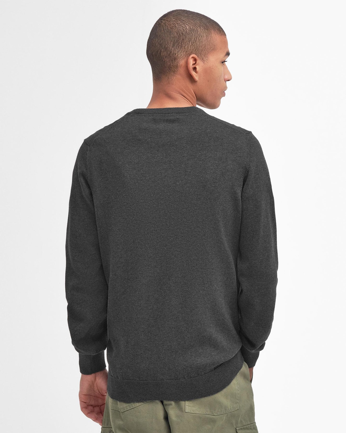Barbour Pima Cotton Mens Crew Sweatshirt - Charcoal