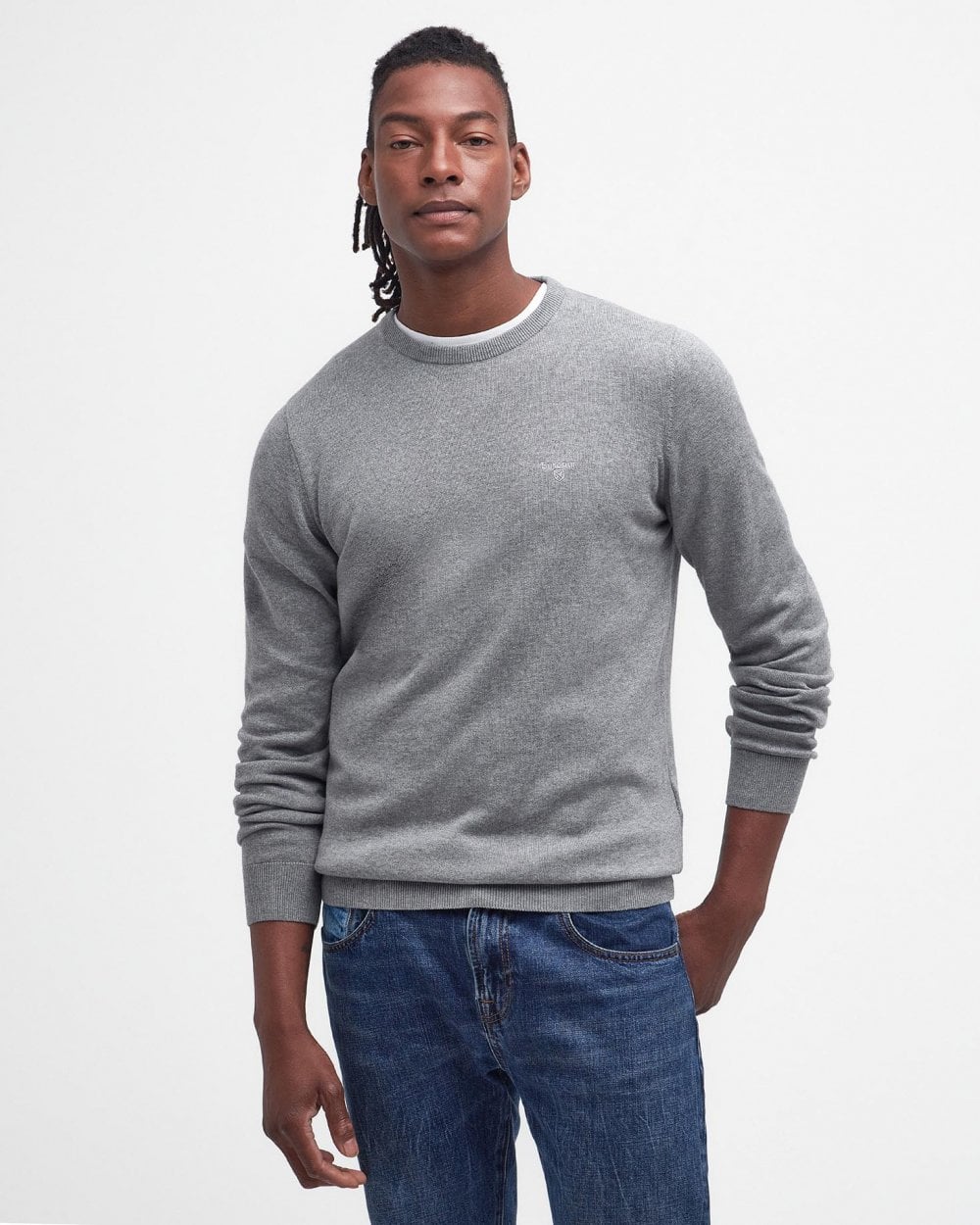Barbour Pima Cotton Mens Crew Sweatshirt - Grey