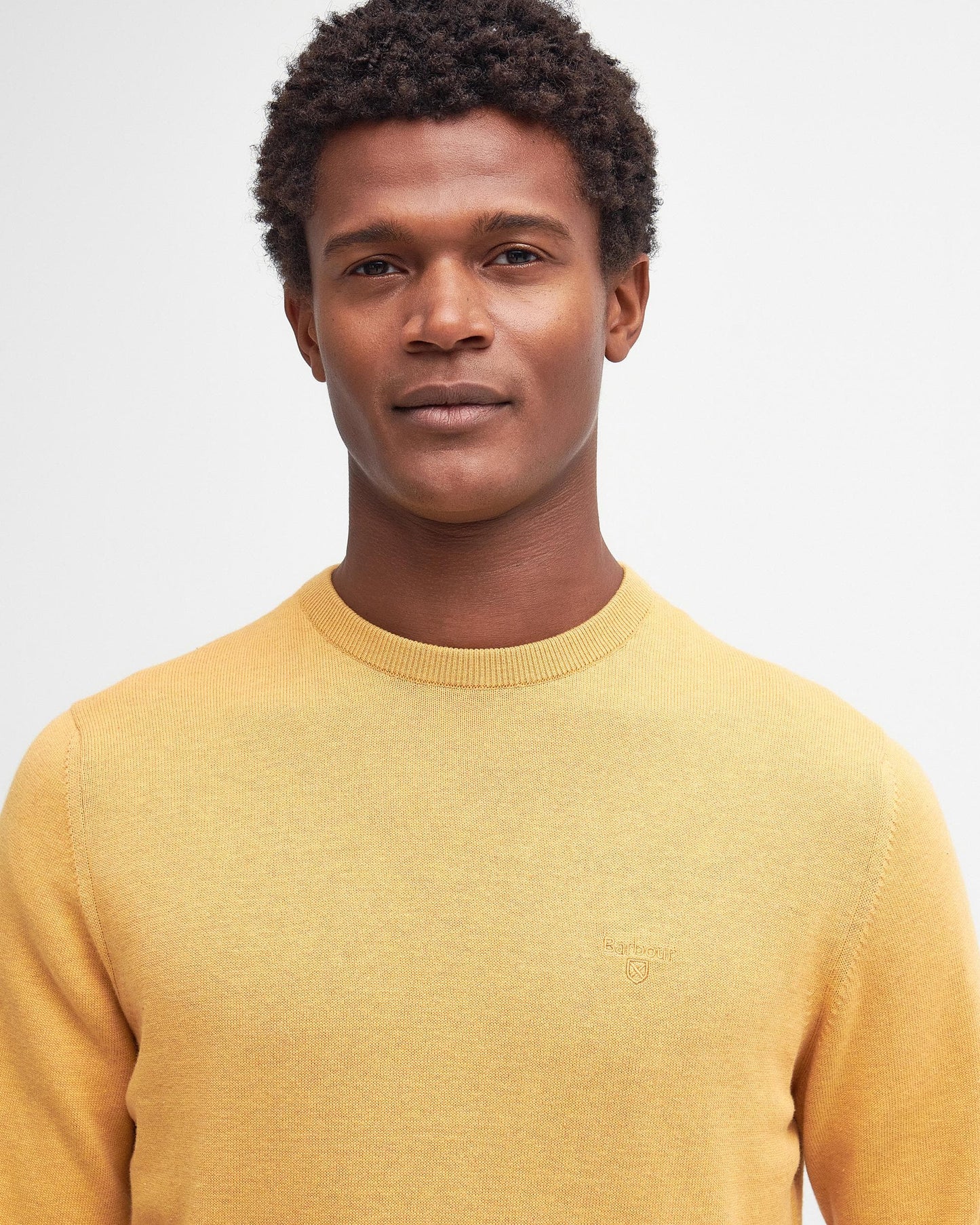 Barbour Pima Cotton Mens Crew Sweatshirt - Honey Gold