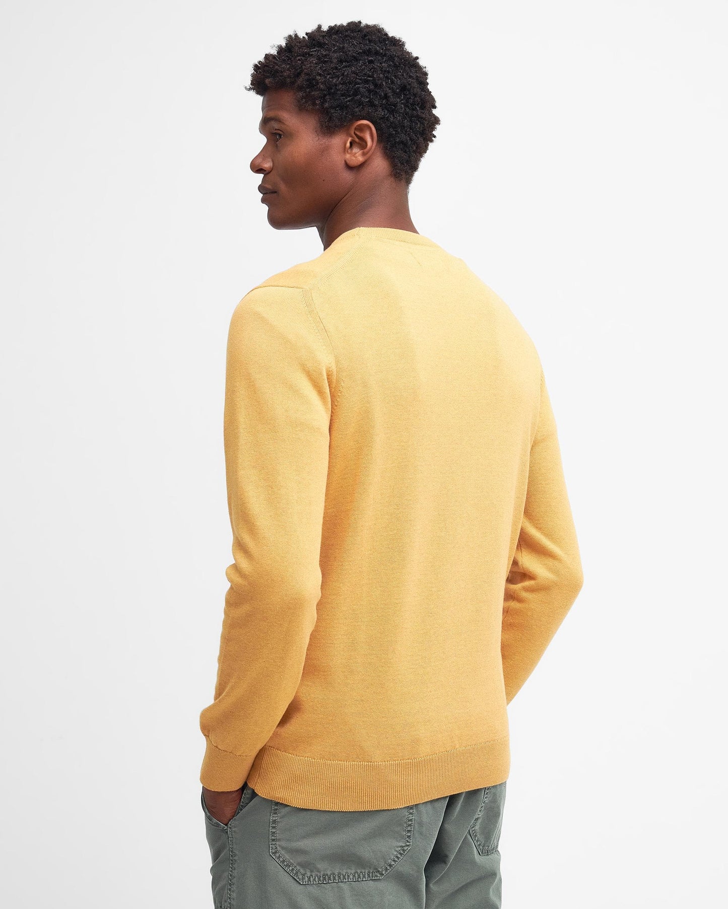 Barbour Pima Cotton Mens Crew Sweatshirt - Honey Gold