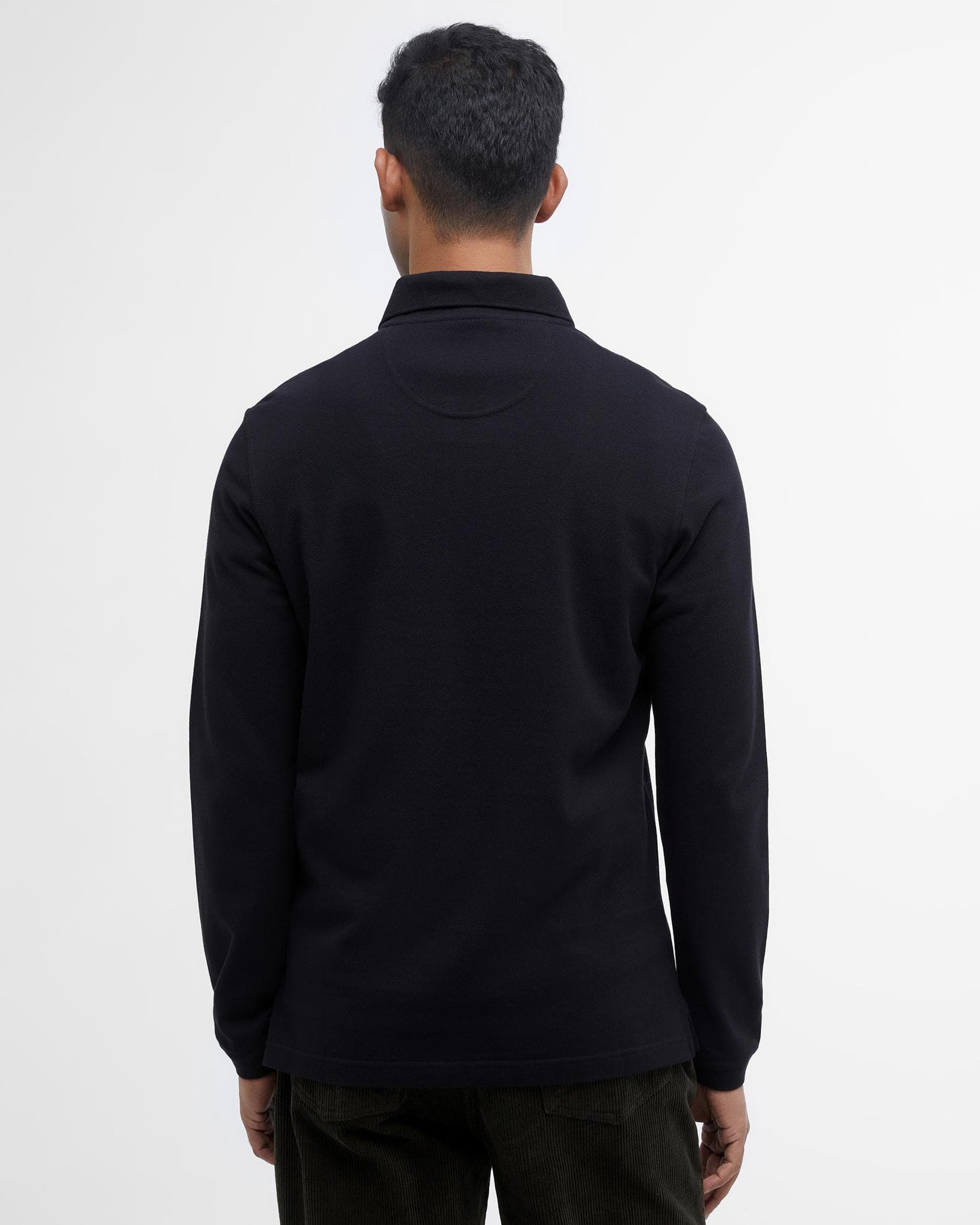 Barbour Sports Mens Long Sleeve Polo Shirt - Black