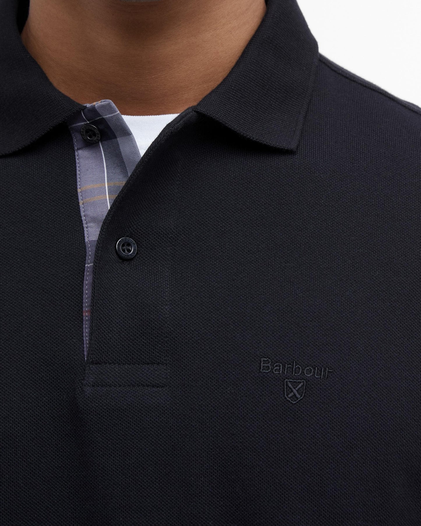 Barbour Sports Mens Long Sleeve Polo Shirt - Black
