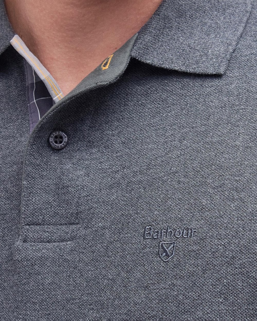 Barbour Sports Mens Long Sleeve Polo Shirt - Slate Marl