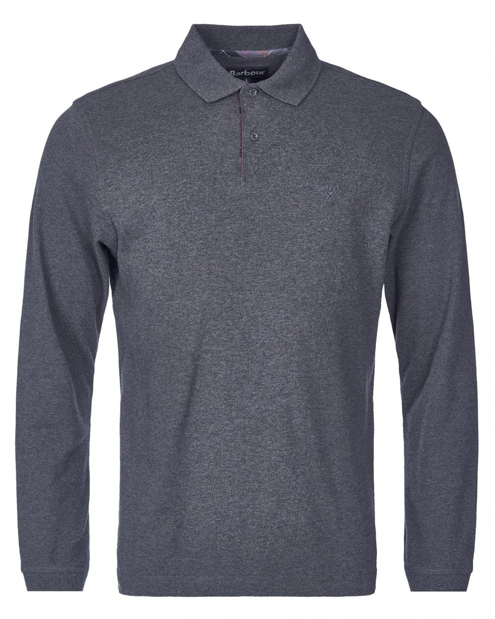 Barbour Sports Mens Long Sleeve Polo Shirt - Slate Marl