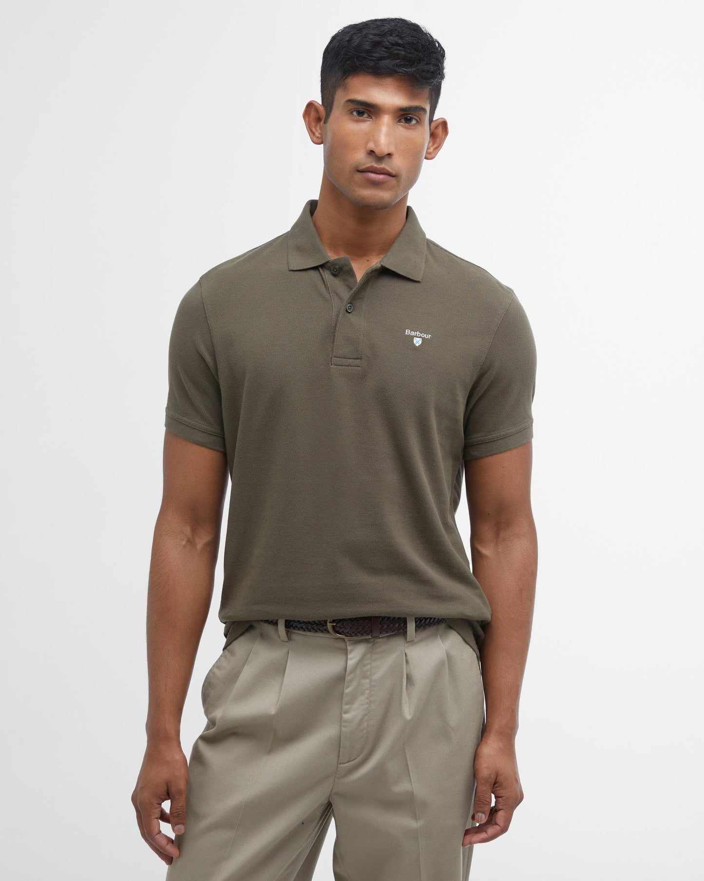 Barbour Mens Sports Polo Shirt - Dark Olive