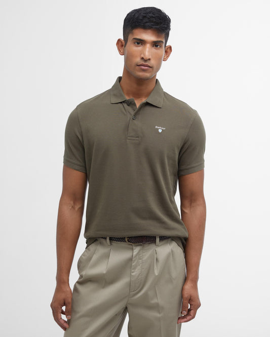 Barbour Mens Sports Polo Shirt - Dark Olive