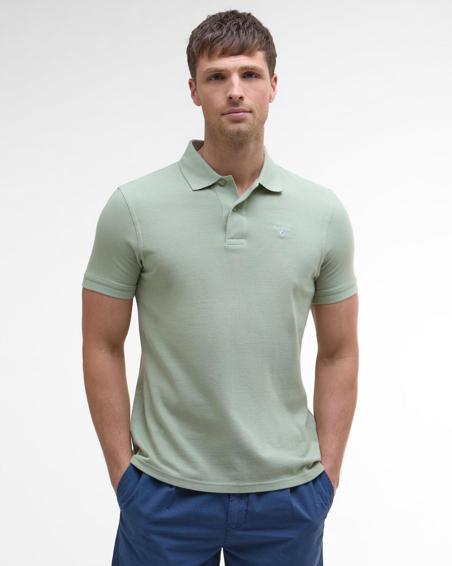 Barbour Mens Sports Polo Shirt - Seagrass