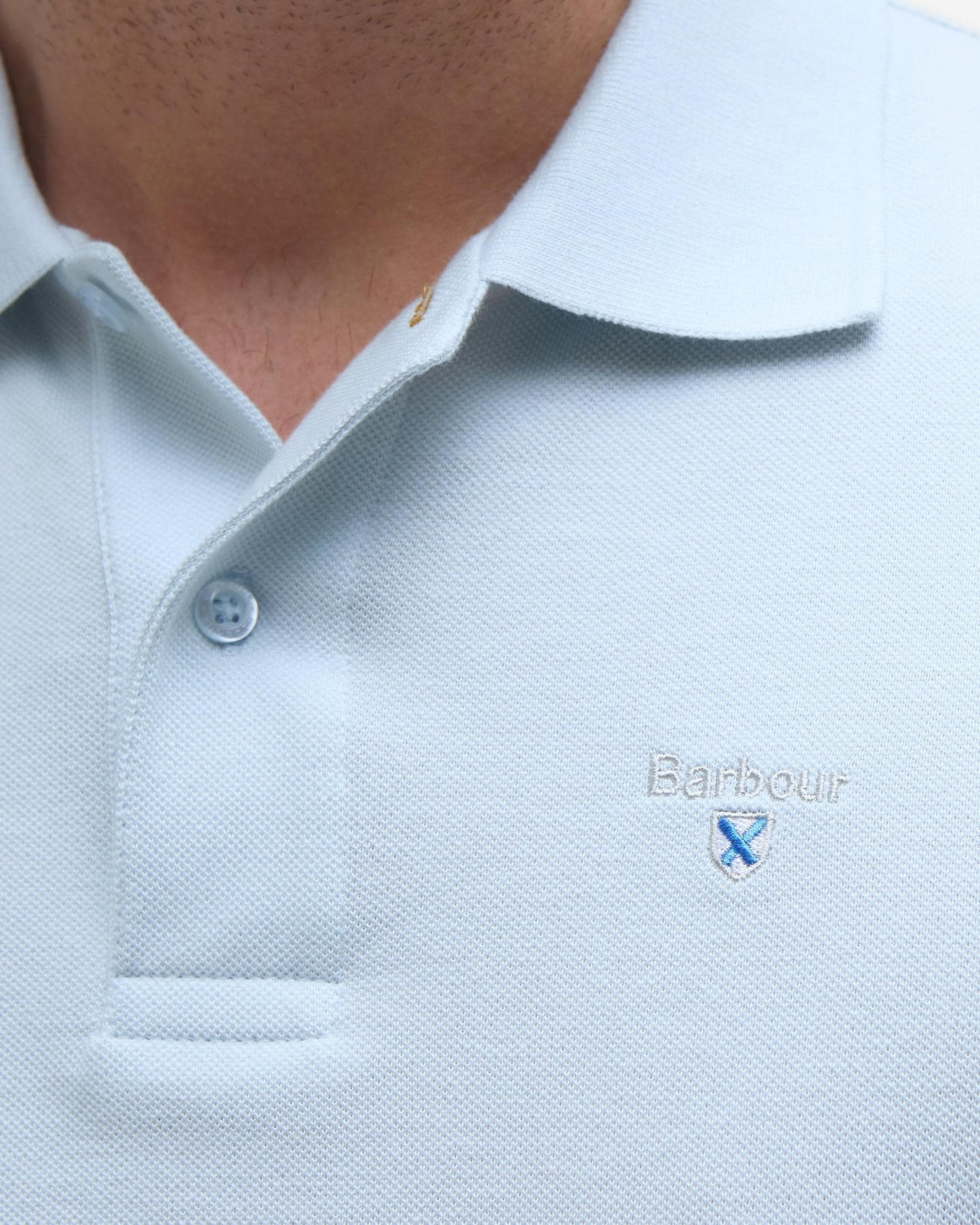 Barbour Mens Sports Polo Shirt - Bleached Blue