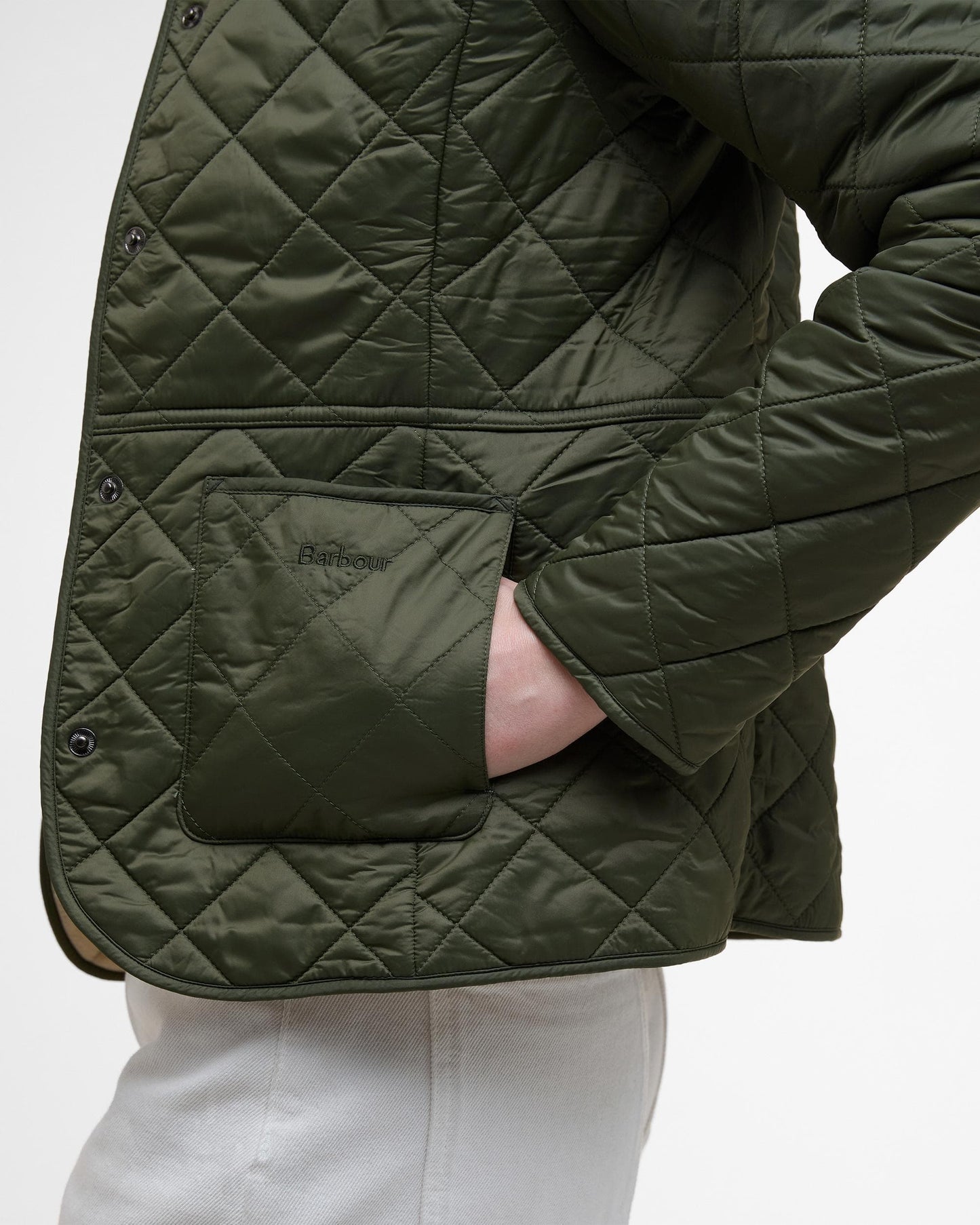 Barbour Deveron Polarquilt Womens Jacket - Olive/Pearl
