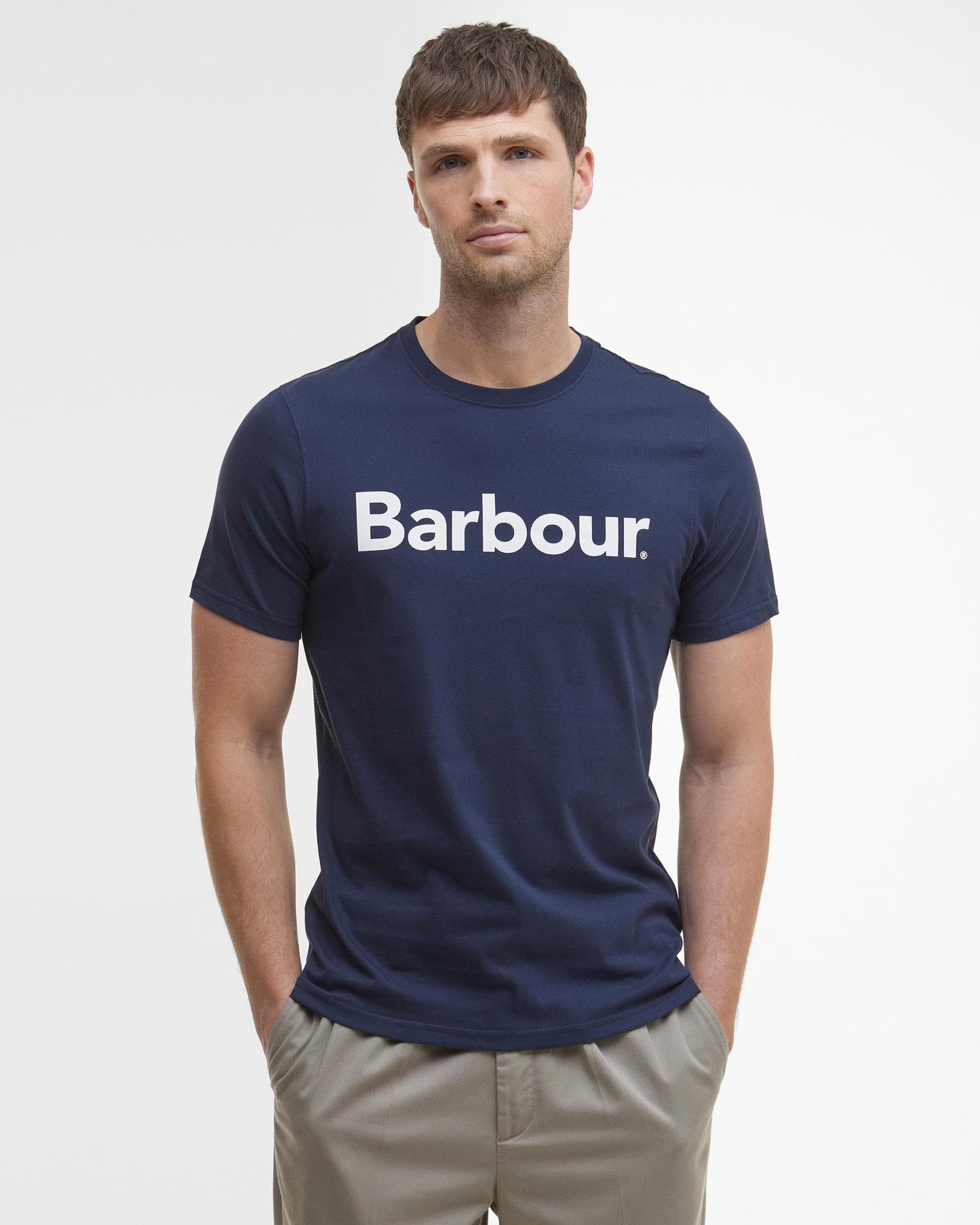 Barbour Logo Mens T-Shirt - New Navy