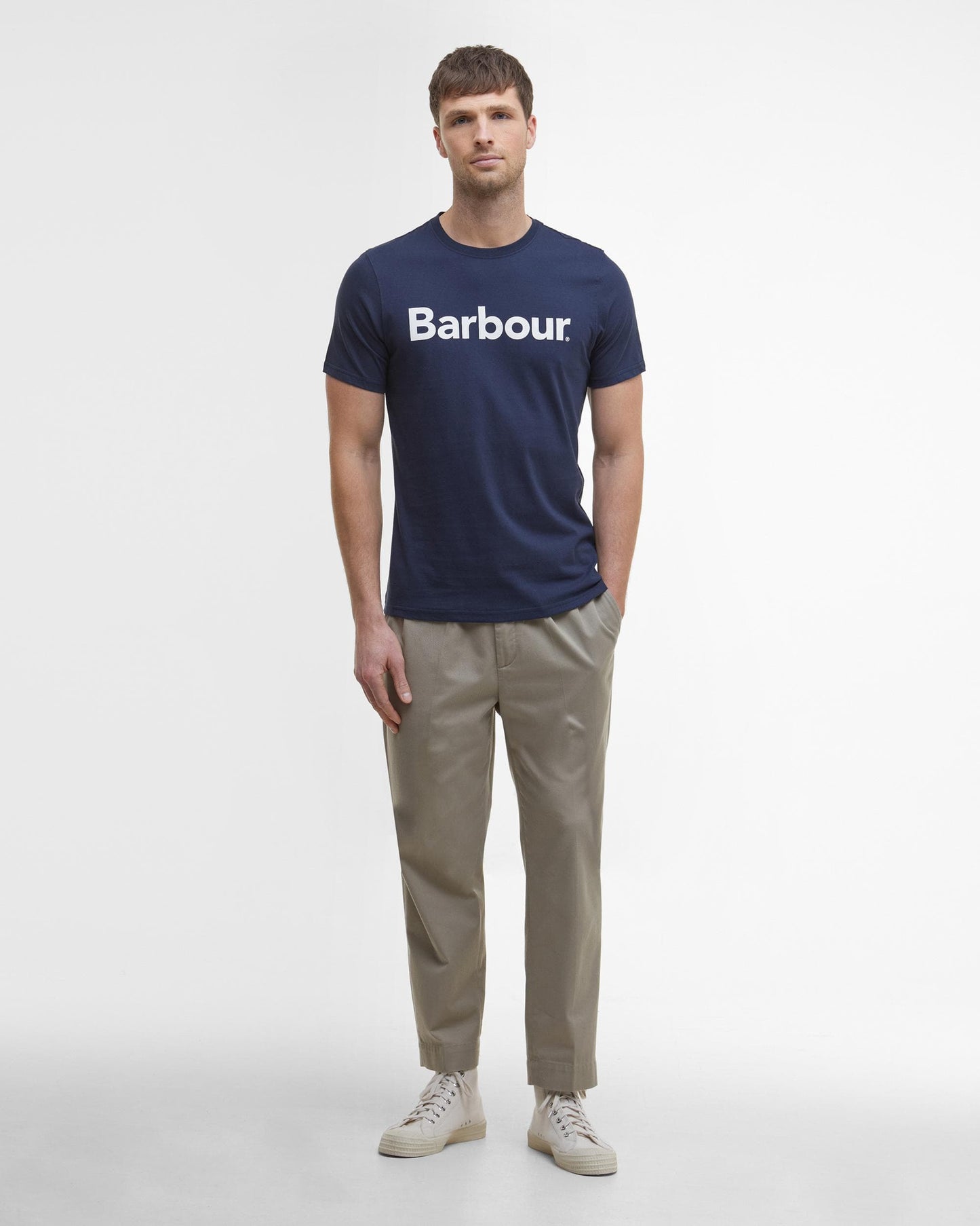 Barbour Logo Mens T-Shirt - New Navy